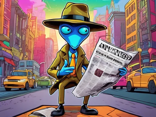 Zog the Alien Unravels Earth's Silly Fake News Fabric