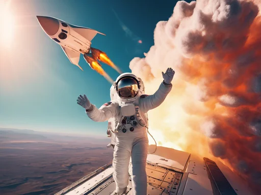 Alien Blasts Past Captain Kirk: Elder Earthling Rockets to Space!