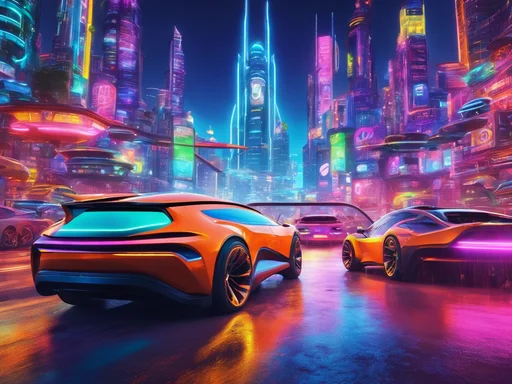 Earthlings' Comical Crawl Towards Electric Chariots