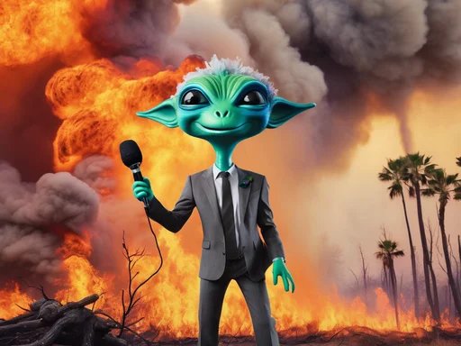 Zog's Guide to Earthling Infernos: When Hurricanes and Wildfires Collide!
