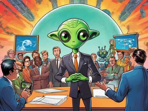 Alien Zog Mocks Earth's AI Obsession: OpenAI's Sam Altman Meets Orange-Haired Leader